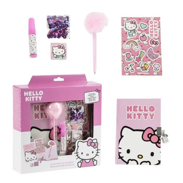Set Regalo Diario + Boligrafo + Accesorios Hello Kitty