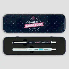 Set de 2 Bolis + Estuche para Anotar Ideas que no Veas