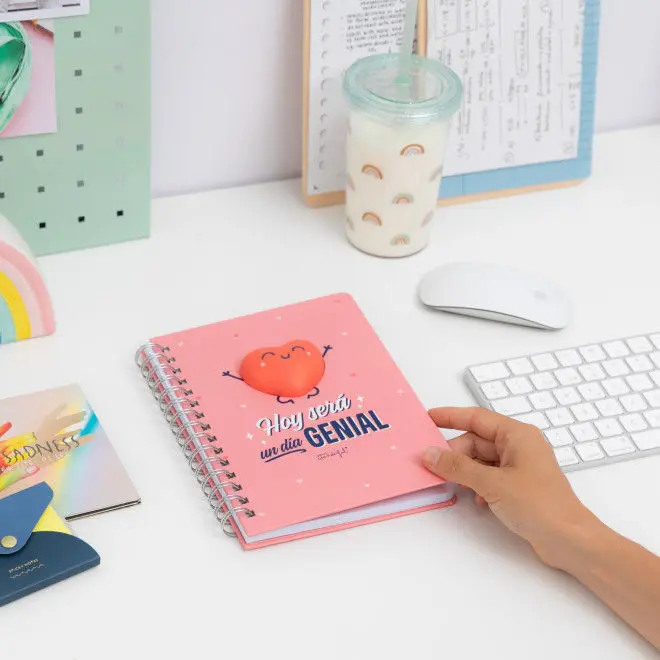 Libreta con Squishy Corazón A5 - Hoy Será un Día Genial