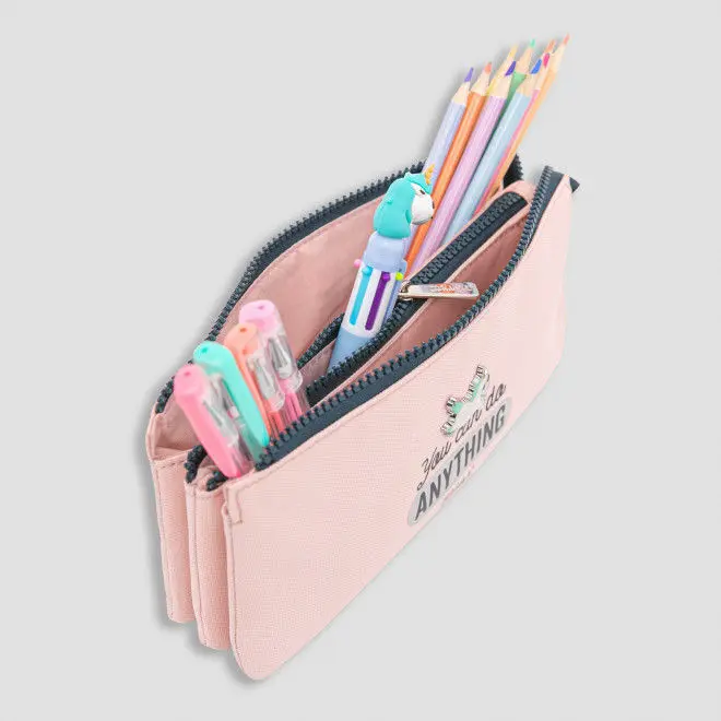 Triple Pencil Case Unicorn - You Can Do Anything