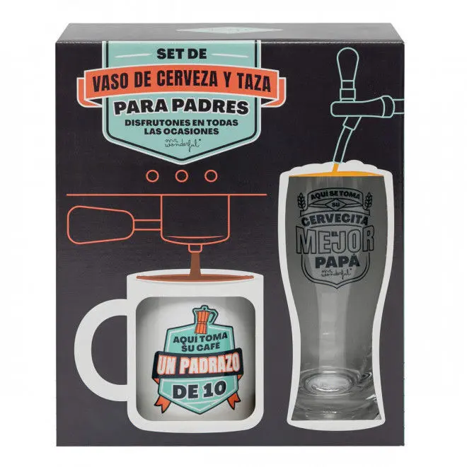 Set de Vaso de Cerveza y Taza para Padres Disfrutones en Todas las Ocasion