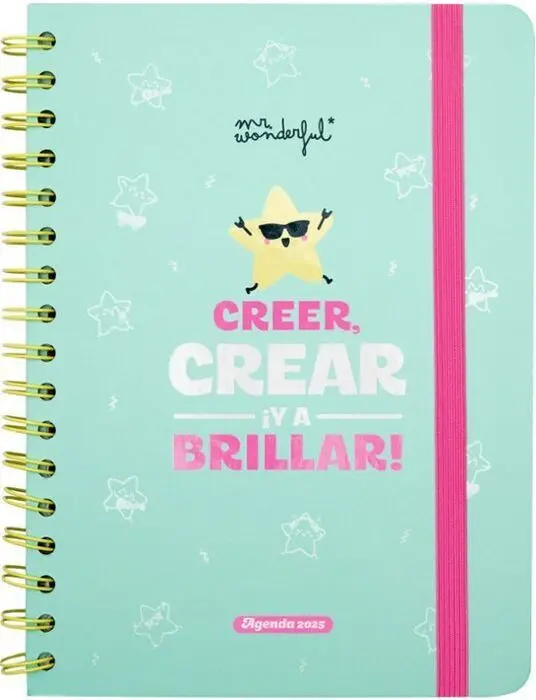 Agenda Wonder 2025 Semanal Creer, Crear y a Brillar