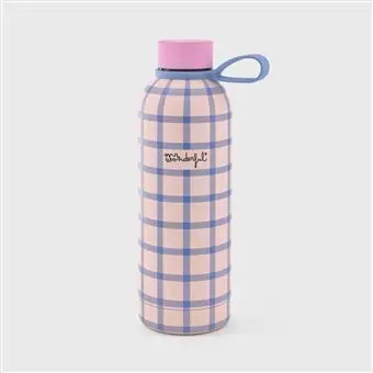 Botella Termal 500Ml Blue And Pink Squares