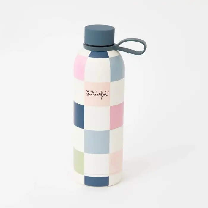 Botella Termica 500Ml Checkered Print Mr Wonderfull