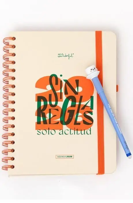 Agenda Wonder 2026 Semanal sin Reglas Solo Actitud