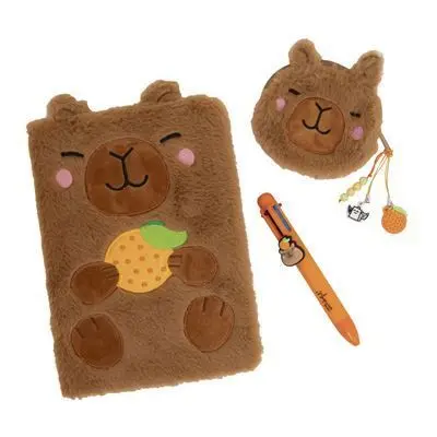 Set Of A5 Notebook+Purse+Erasable Pen Capybara
