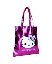 Bolsa Tela con Asas Shopping Metallic Hello Kitty