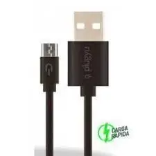Cable Plugyu Usb Cable Lightning Carga Rapida Apple Negro 6/7/8X12