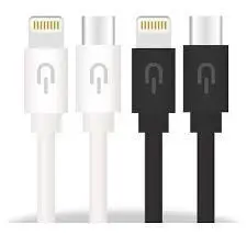Cable Plugyu Usb-C a C-Light Carga Rapida Negro/Blanco
