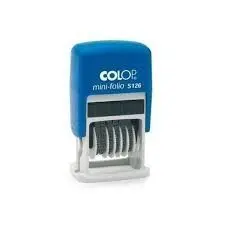 Mini Sello Numerador 4Mm Modelo S 126 Azul 6 Bandas Negra