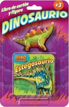 Estegosaurio Libro de Carton y Figura Dinosaurio