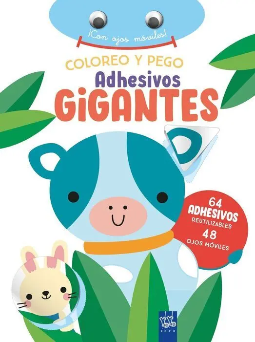 Coloreo y Pego Adhesivos Gigantes. Vaca