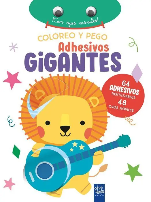 Coloreo y Pego Adhesivos Gigantes. Leon