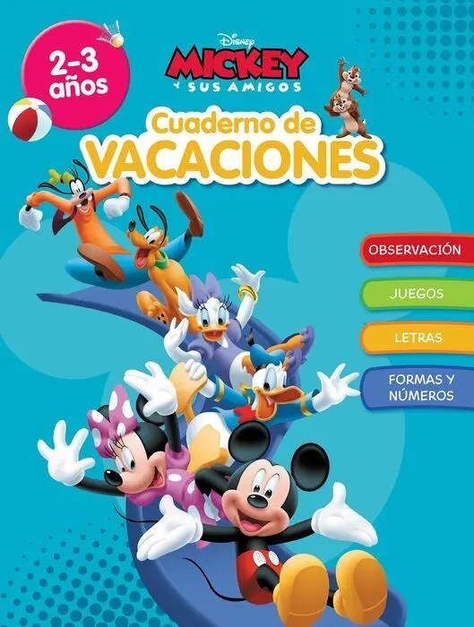 Cuaderno Vacaciones Mickey (2-3 Años)
