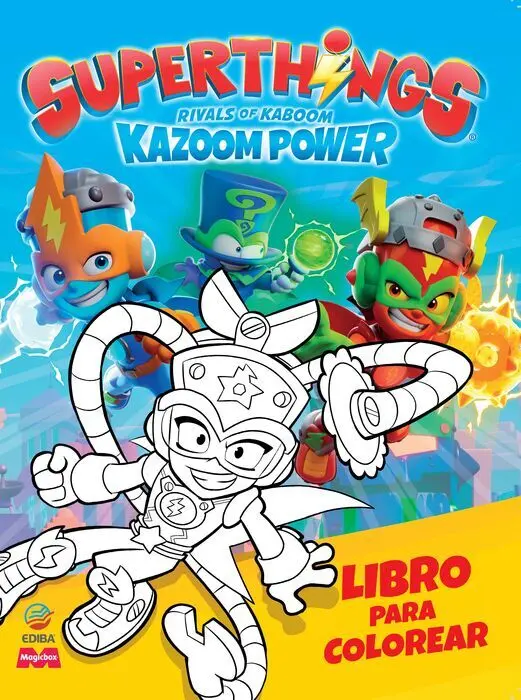 Libro para Colorear Superthings Kazoom Power Battl