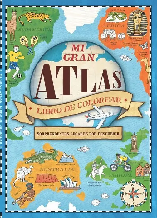 Mi Gran Atlas Libro de Colorear Sorprendentes Luga