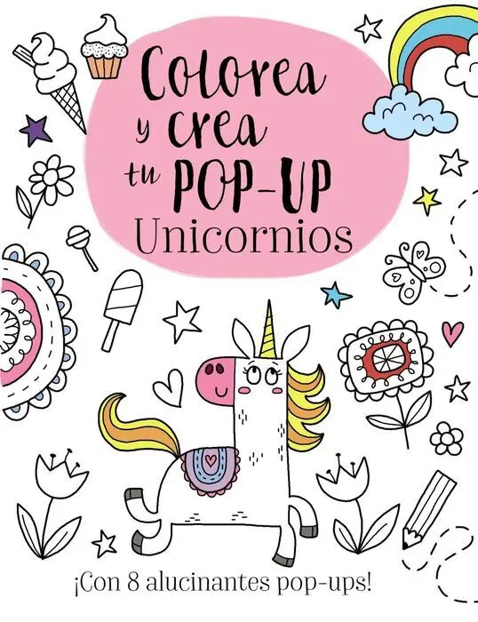 Colorea y Crea tu Pop-Up Unicornios