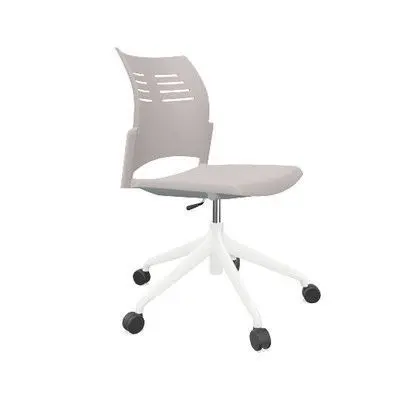 Silla Spacio Gas Ruedas sin Brazos Gris Base Poliamida Blanca