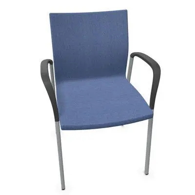 Silla Uma Pata Acero, Brazo Pol. gris, Estrc. alumnizada, Azul Oscuro Era Ae69