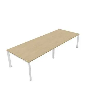 Mesa Vital Plus-60 Hp644 321X120, Estruct. blanca, Niveladores , Melamina Roble