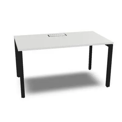 Mesa Vital-St Vp513 140X80 Estruct. niveladores Negra Melamina Blanca +Cableado