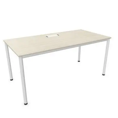Mesa Dynamic 160X80 Estructura Blanca Melamina Acacia Acceso Cableado T