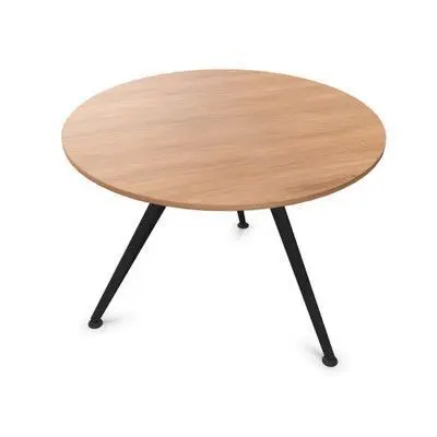 Mesa Arkitek Auxiliar D100 Estructura Negra Melamina Castaño
