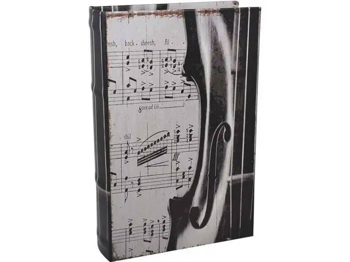 Libro Hucha Caja Fuerte Musica Blanco/Negro 16X5X24Cm