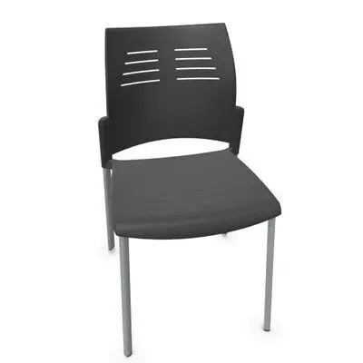 Silla Spacio S/Brazos Negra Estr. aluminizada 4 Patas