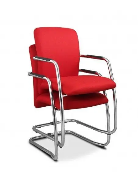 Silla Evox Patín Cromado Tapizado en Goya 610 Gris Claro