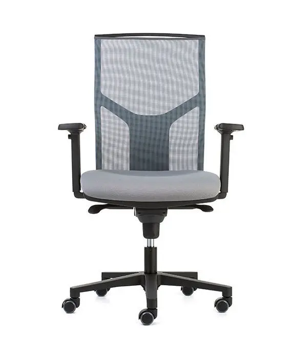 Silla Atikapro Respaldo Malla Gris Asiento Tapizado Negro,Brazos Reg. En Altura, con Apoyo Lumbar Sistema Sincro S2239120122C5