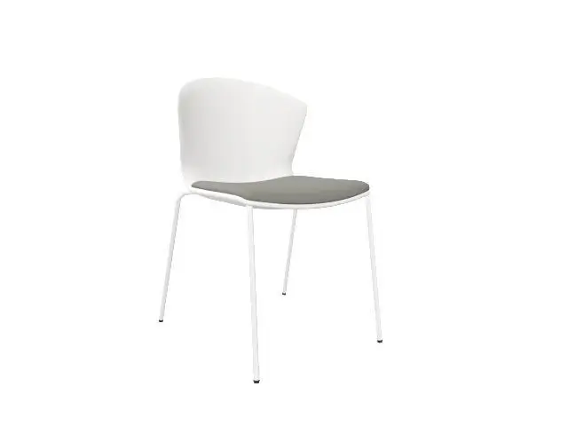Silla Whass 4 Patas Carcasa de Polipropileno Blanco S/Br. Estr. Blanca Tap. Felicity