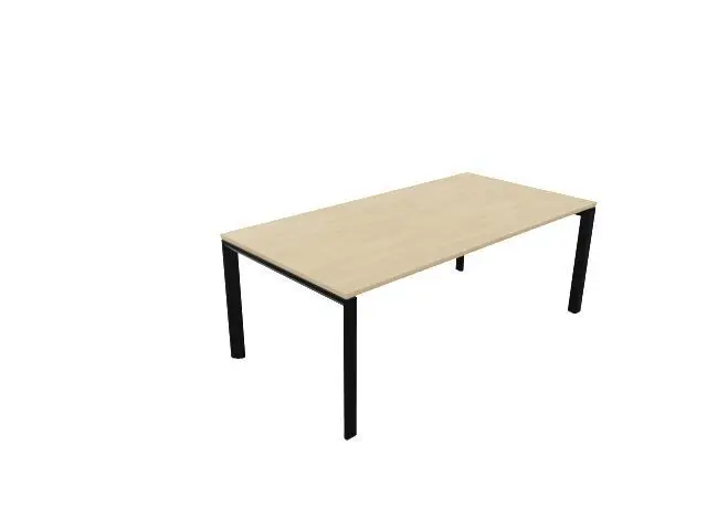 Mesa Vital Plus-60 200X100 Hp6161810 Tablero Roble, Estructura Negra