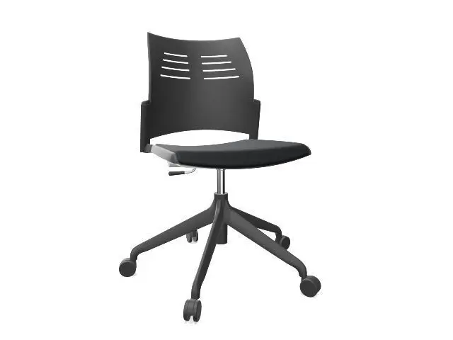 Silla Spacio S/Br Base 5 Radios, Pp. Negro Sp350103St82 Tap. Tela Negra