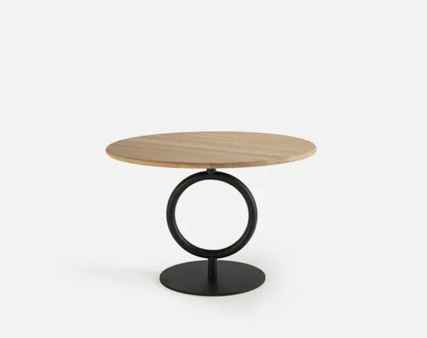 Mesa Totem D70X60 Tapa Toble Tinte Natural/ Estr. Lacado Negro