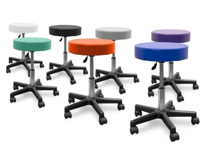 Taburete Base Rodable/Elevacion Gas Negro