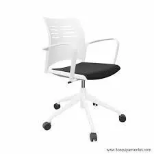 Silla Spacio C/Brazos+Base 5 Ruedas Estructura Blanca Gris Marengo