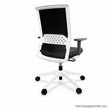 Silla Stay Resp. harlequin Negro C/B, Gas Base Pol. blanca Cab. tapizado D22 Gris