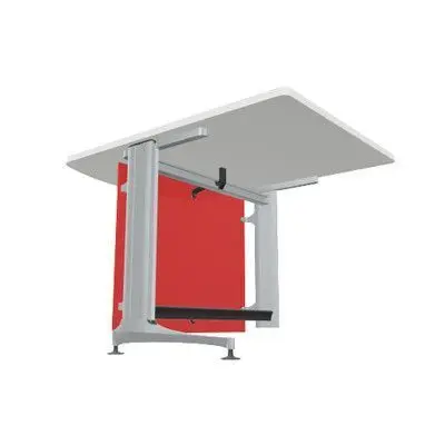 Mostrador Minuscalidos Bajo Izquierda 79X110 Frontal Metacrilato Fresa Mesa Blanca