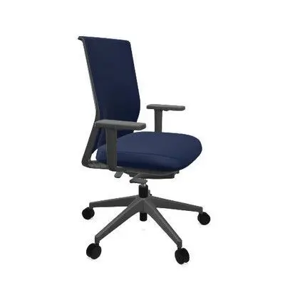 Silla Stay Respaldo Tex Brazos Base Negra Marco y Lumbar T89 Azul Medio