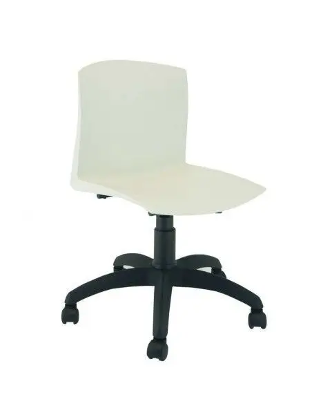 Silla Cloe Polipropileno Blanca Base Giratoria Cromado