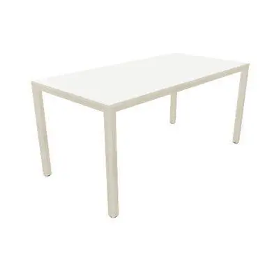 Mesa Prisma 160X80 Superfice Blanca/Estructura Acacia