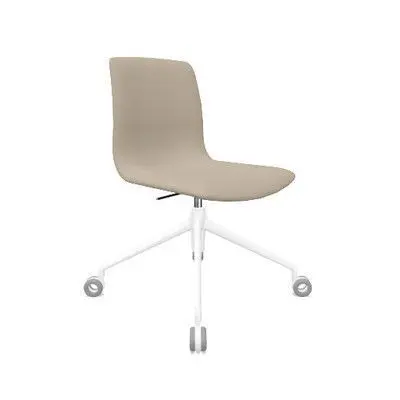 Silla Noom 50, Base 4 Radios Ruedas, Carcasa Tapizada, sin Brazos, Base Aluminio, Beige M90