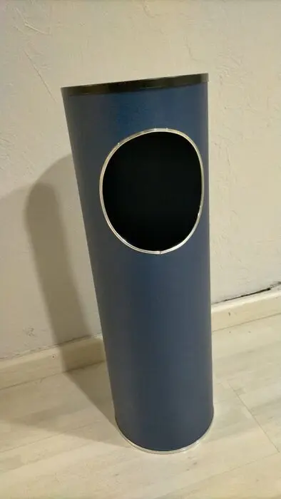 Papelera/Cenicero Pie Metalica Azul B10 Cilindro