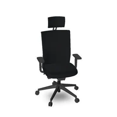 Silla Stay Negra-Tapizado Asiento-Cabecero y Respaldo T82+Brz 2D Ruedas Silenciosas