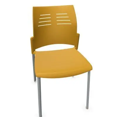 Silla Spacio S/Brazos Mostaza Estr. aluminizado 4 Patas