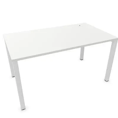 Mesa Vital-Pro Mesa Recta Vr513 140X80, Est. blanca, Melamina Blanca, Cableado Ur