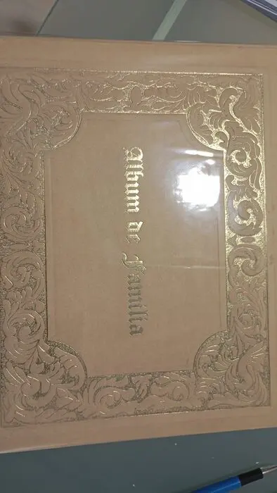 Album de Familia 35X28Cm Beig Cantos Dorados - Bodas Oro Papel Pergamino