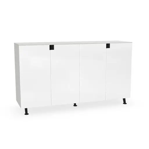 Armario Arkitek 2 Huecos, 155X42X88, Puertas Vidrio Blanco, Melamina Blanca