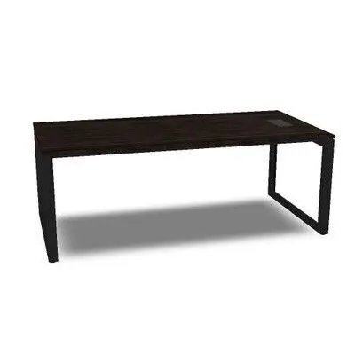 Mesa Vital Hp626 200X100 Estr. cerrada Niveladores Negra+Acceso Cableado Melamina Fresno